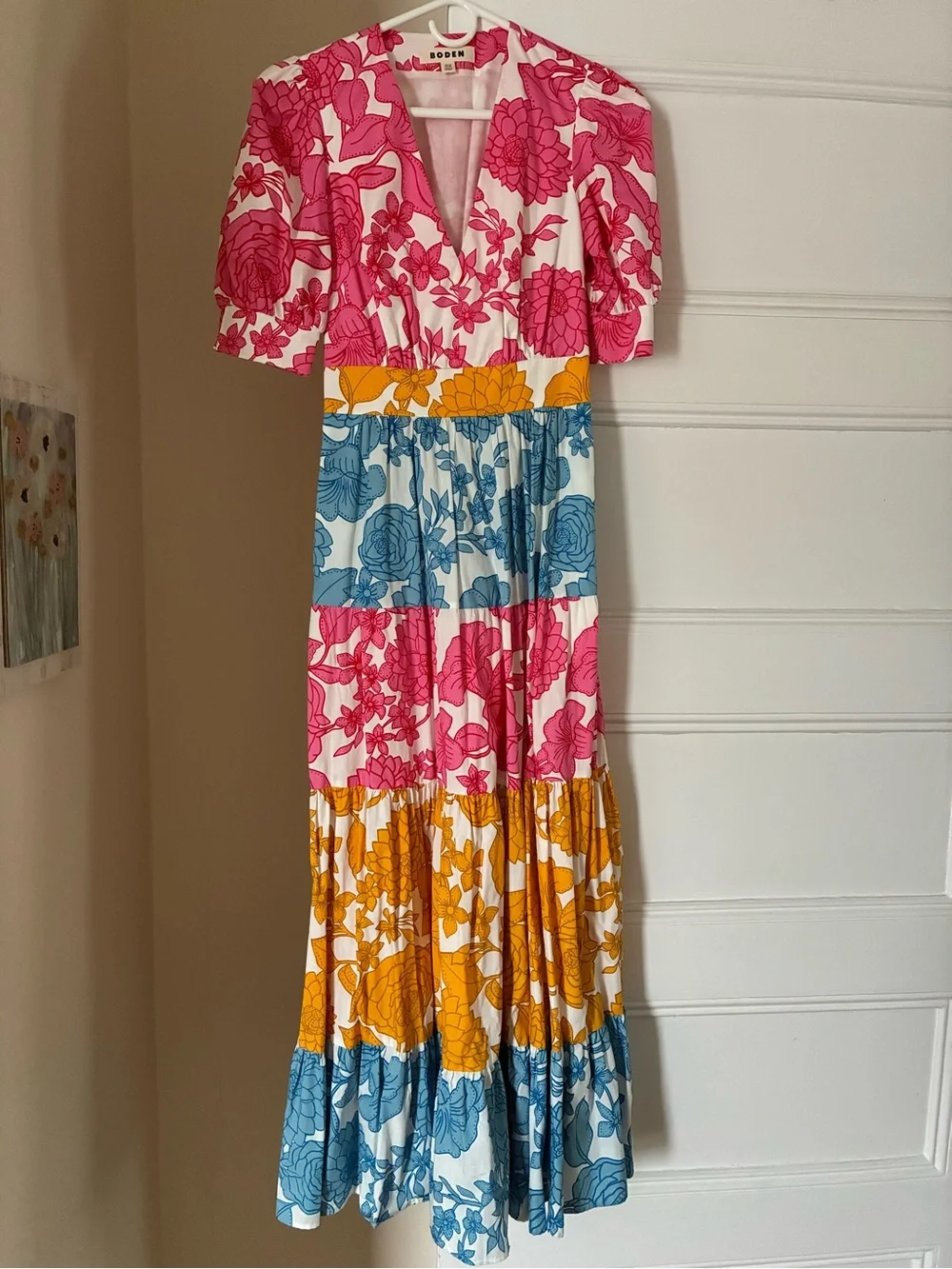 Boden Bella Puff Sleeve Dress in Cascade Blossom - Picture 3 of 7